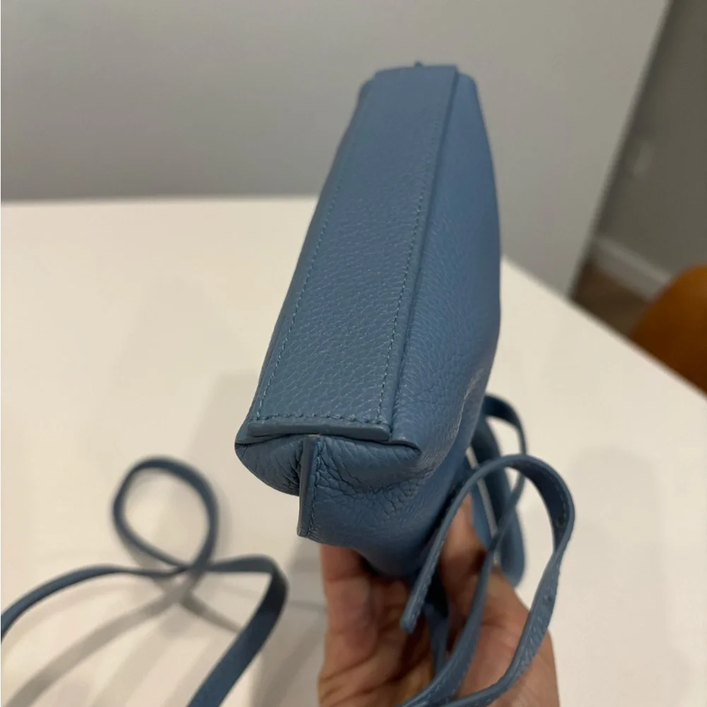 Akris Ai Mini Blue Pebbled Leather Top Handle Crossbody Bag Swiss Luxury - Picture 8 of 11